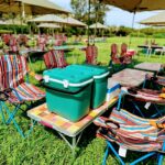 船橋ケイバ ハートビートBBQの有料エリアで使用できるコールマングリーンがオシャレなクーラーボックス